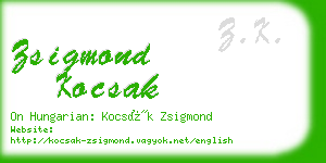 zsigmond kocsak business card